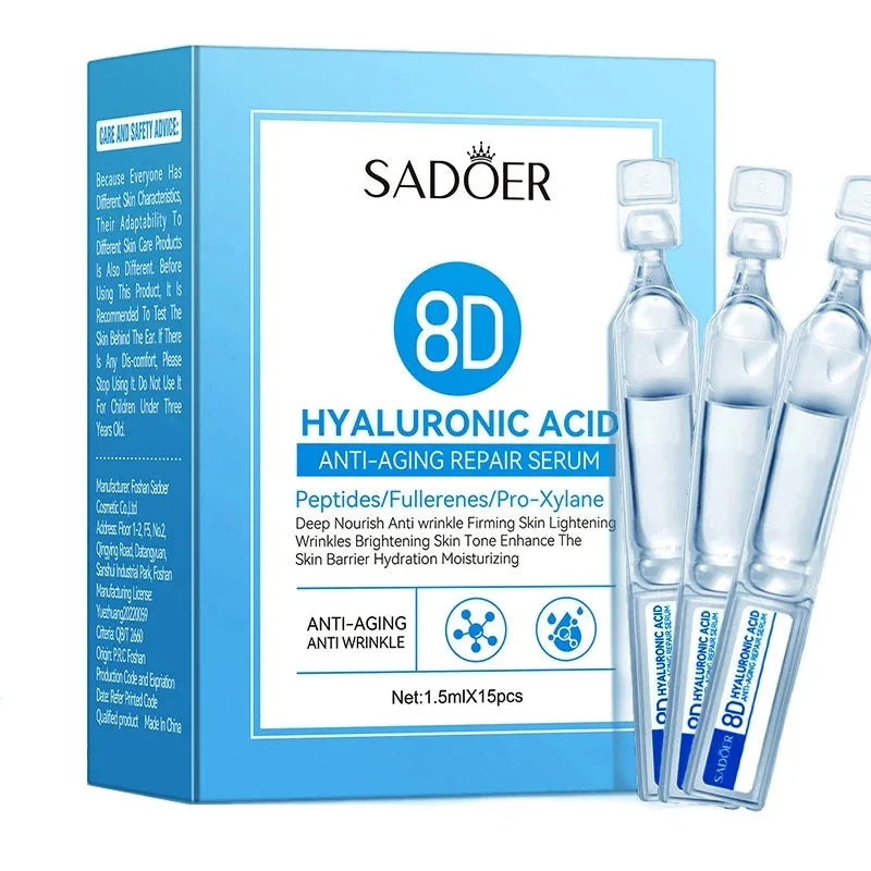 Sérum Facial Anti-Envelhecimento com Ácido Hialurônico — Colágeno e Fullerene para Pele Radiante