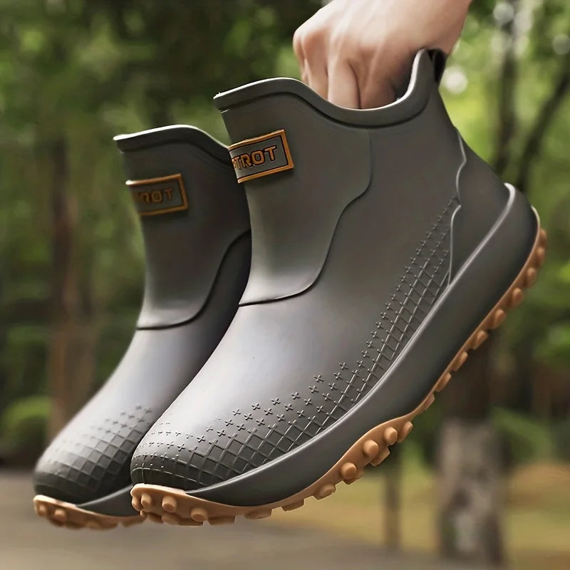 Botas de Chuva Unissex Impermeáveis Cano Curto Antiderrapantes de Borracha Leves para Jardim e Trabalho com Forro Removível para Uso Externo