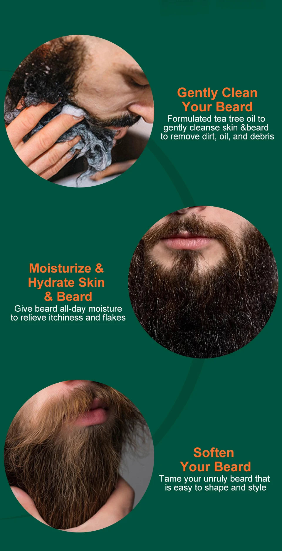 Kit de Crescimento de Barba com Árvore de Chá — Óleo Nutritivo, Hidratante e Anti-Queda Capilar