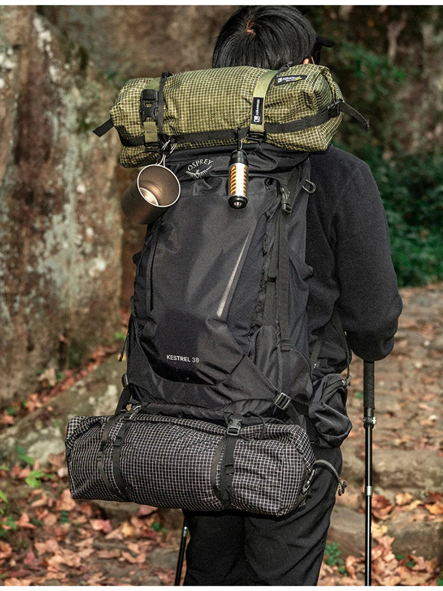 Mochila Ultraleve de Dyneema com Tampa Superior, Bolsa Expansível Impermeável e Multifuncional para Armazenamento Externo em Caminhadas e Montanhismo