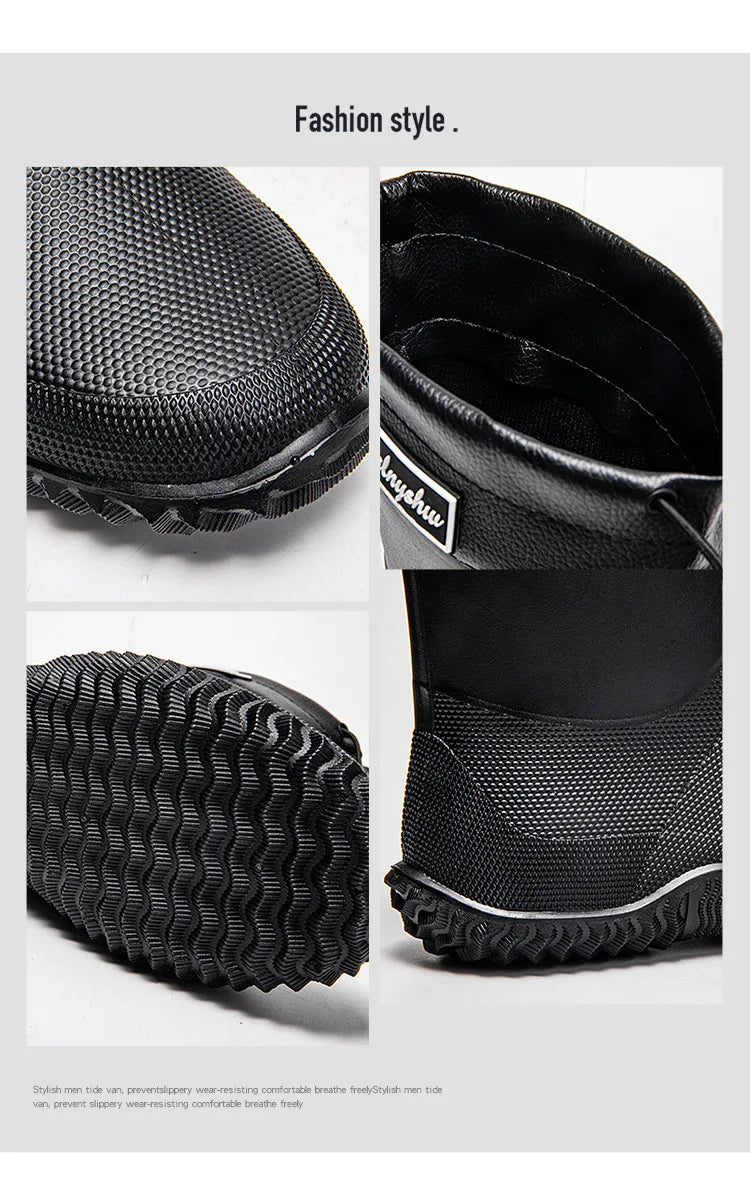 Botas de chuva curtas masculinas roupas de trabalho ao ar livre sapatos impermeáveis femininos de cano baixo leve antiderrapante botas de chuva de praia