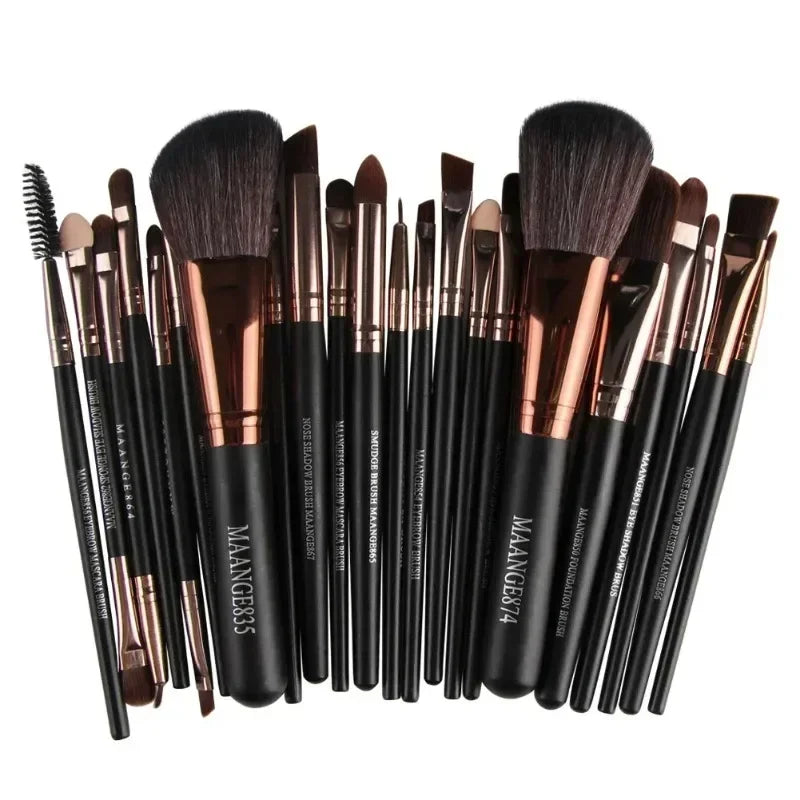 Kit de Pincéis de Maquiagem Profissionais — 3, 13 ou 22 Peças para Sombra, Delineador e Cosméticos