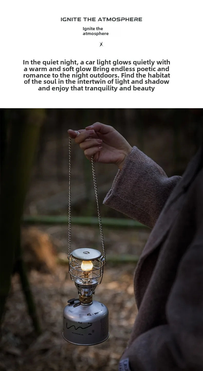 Camingmoon portátil capa de vidro acampamento ao ar livre lanterna tenda lâmpada luz ao ar livre lâmpada gás