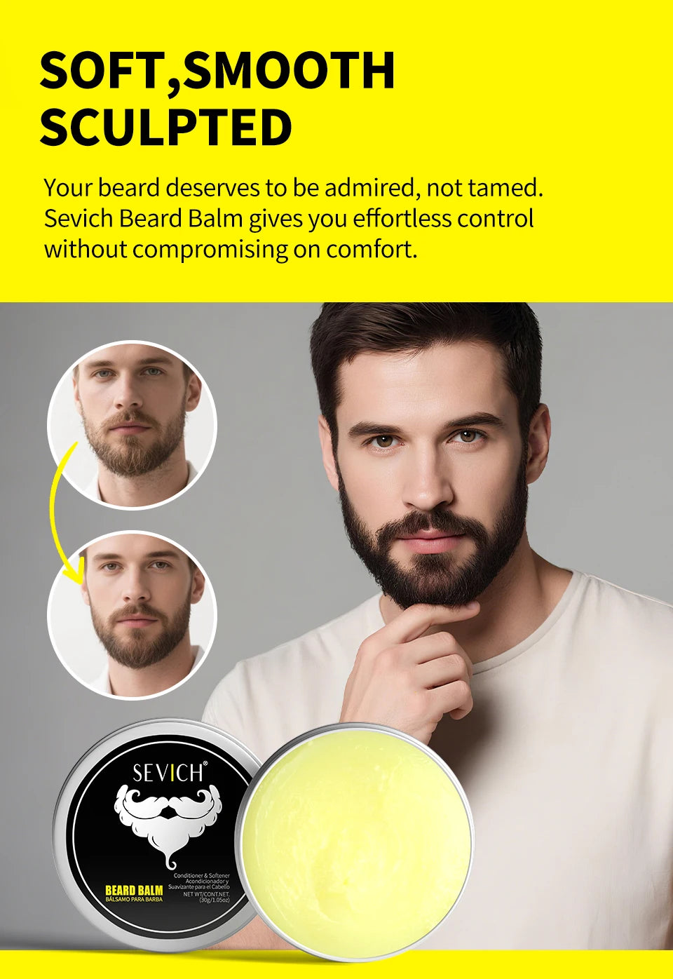 Kit de Óleo para Barba Masculino — Creme Hidratante, Cera e Óleo para Bigode Estiloso e Charmoso