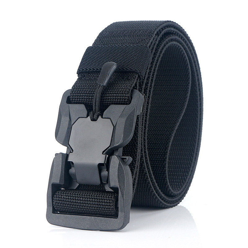 Cinto tático militar masculino, fivela magnética de liberação rápida, exército, caça ao ar livre, multifuncional, lona, cinto de cintura de nylon