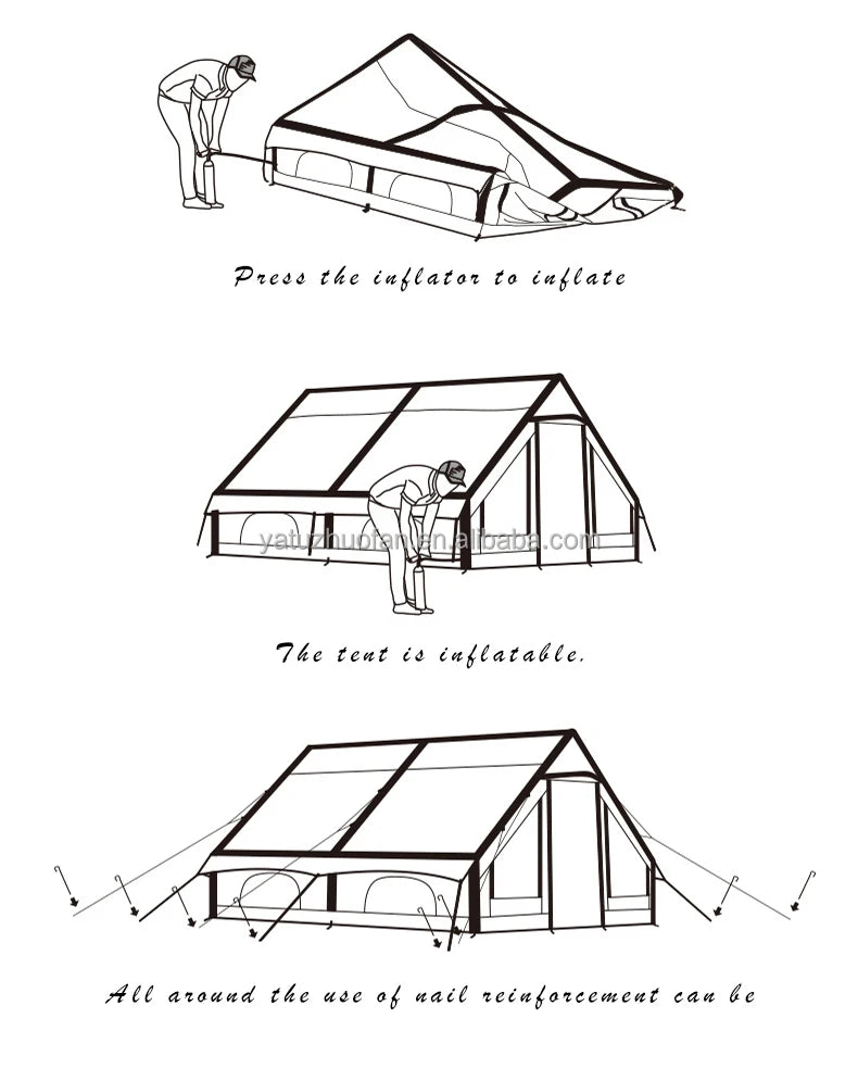 Tenda Inflável Comercial de Montagem Rápida (20s) à Prova d'Água para Glamping em Resorts