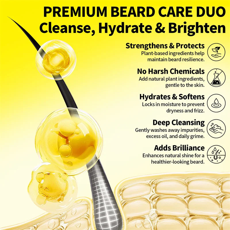 Kit de Óleo para Barba Masculino — Creme Hidratante, Cera e Óleo para Bigode Estiloso e Charmoso