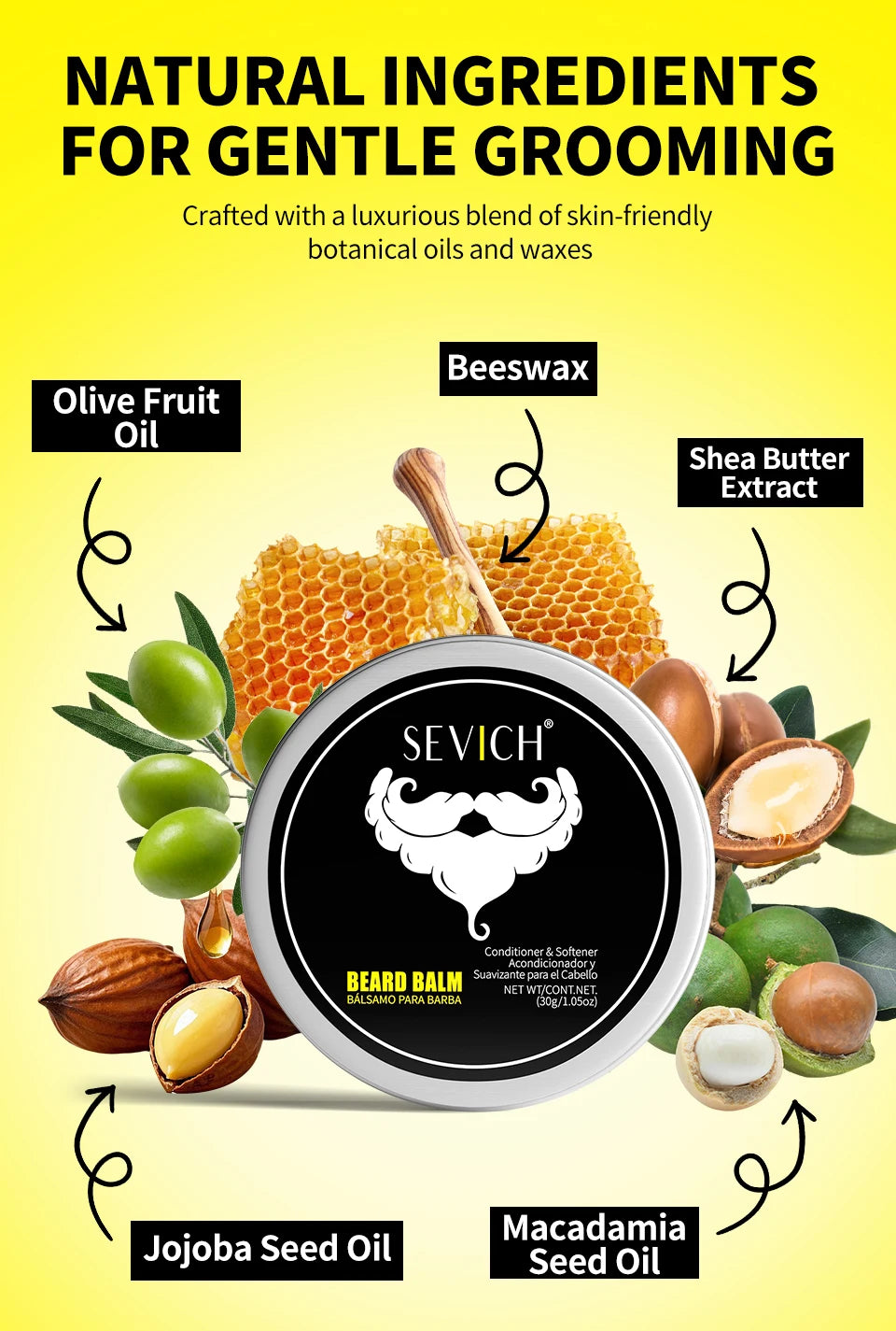 Kit de Óleo para Barba Masculino — Creme Hidratante, Cera e Óleo para Bigode Estiloso e Charmoso