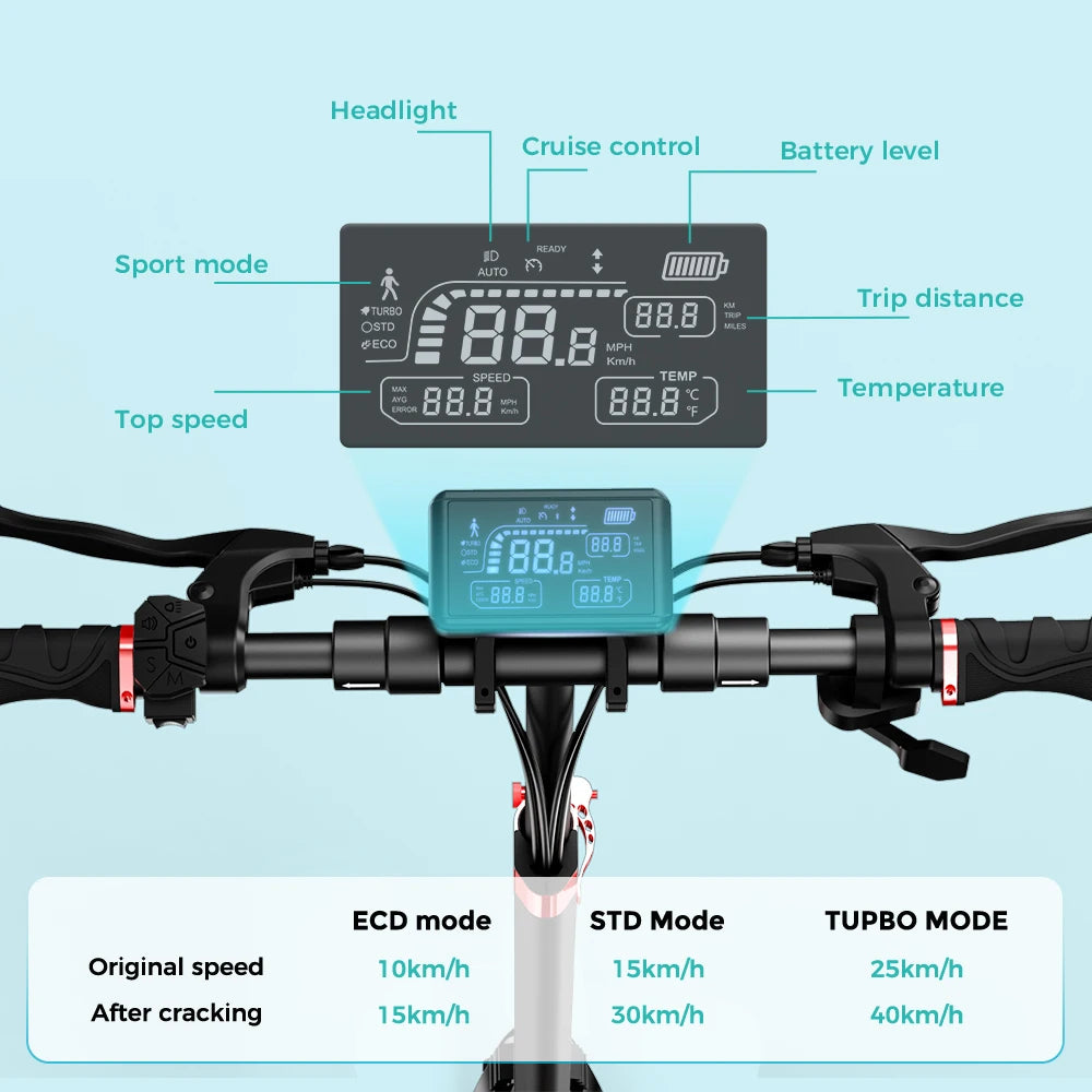 Scooter Elétrico iScooter iX3 1000W 40km/h para Adultos com Pneus Off-Road de 10 Polegadas, Scooter Elétrico com Bateria de 10Ah e APP