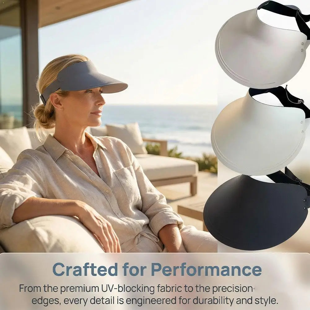 270 °   Chapéu com Visor de Sol UPF50+ com Aba Estendida, Visor Dobrável com Proteção UV, Chapéu Leve e de Secagem Rápida para Esportes ao Ar Livre