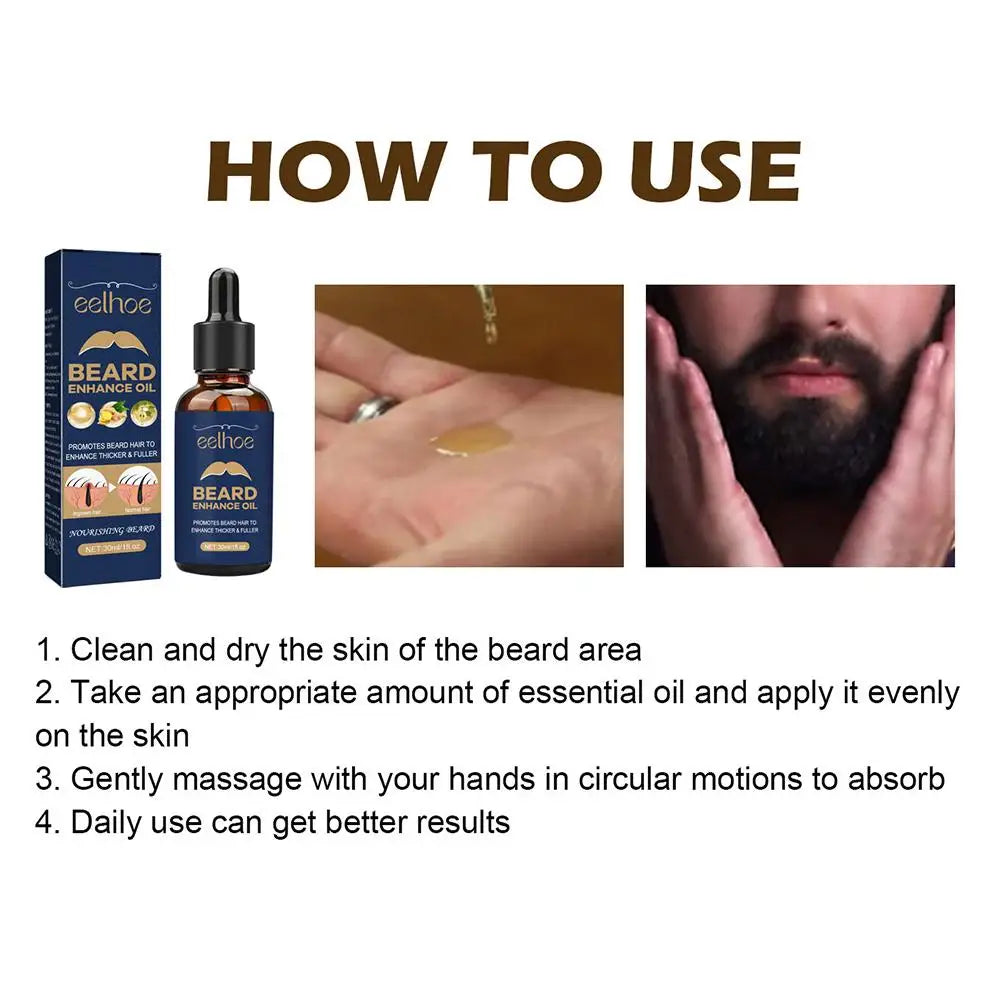Óleo para Barba Masculino 30ml — Suavizante, Nutritivo e Estimulante para Crescimento Saudável