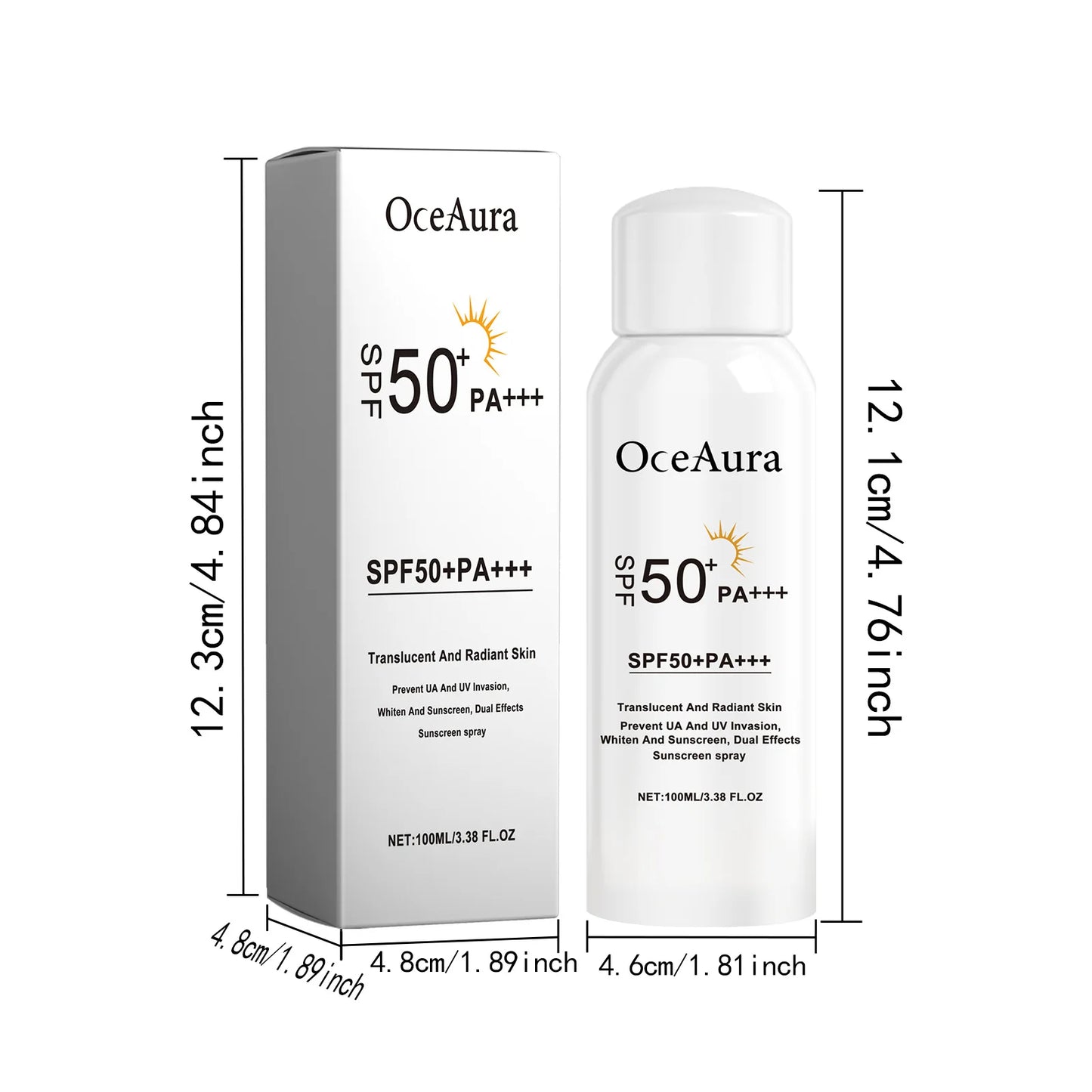 Spray Protetor Solar Facial — Hidratação Duradoura, À Prova d'Água e Suave para a Pele