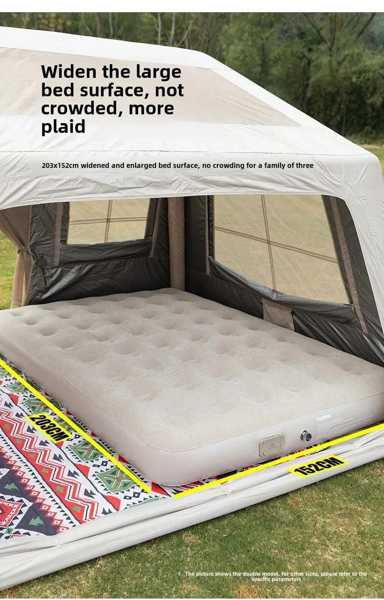 Colchão Inflável para Camping MOUNTAINHIKER 2025, Colchão de Ar para Glamping em PVC, Cama de Camping para 1/3 Pessoas com Bomba Embutida