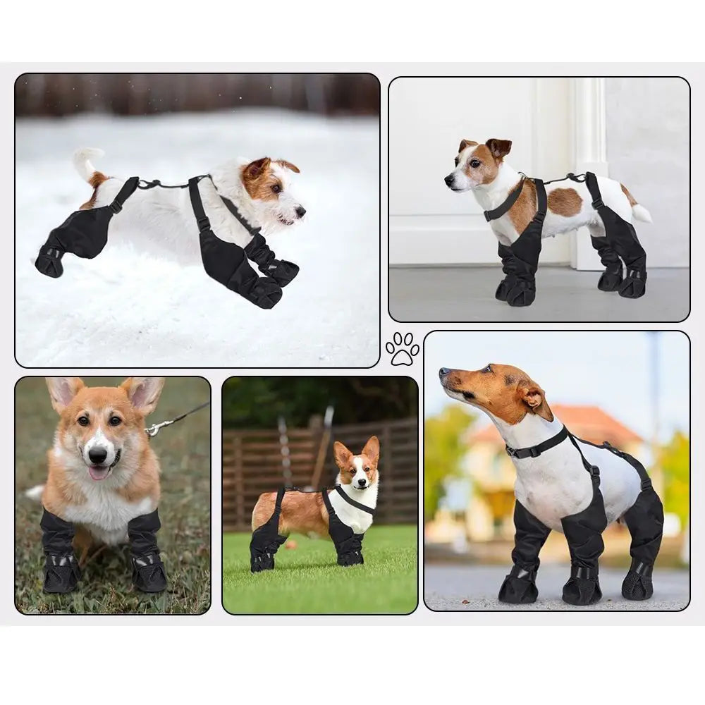 Botas de Chuva Impermeáveis para Cães, Protetor de Patas Ajustável e à Prova de Sujeira, Respirável, com Alça Auxiliar Antiderrapante para Dias Chuvosos