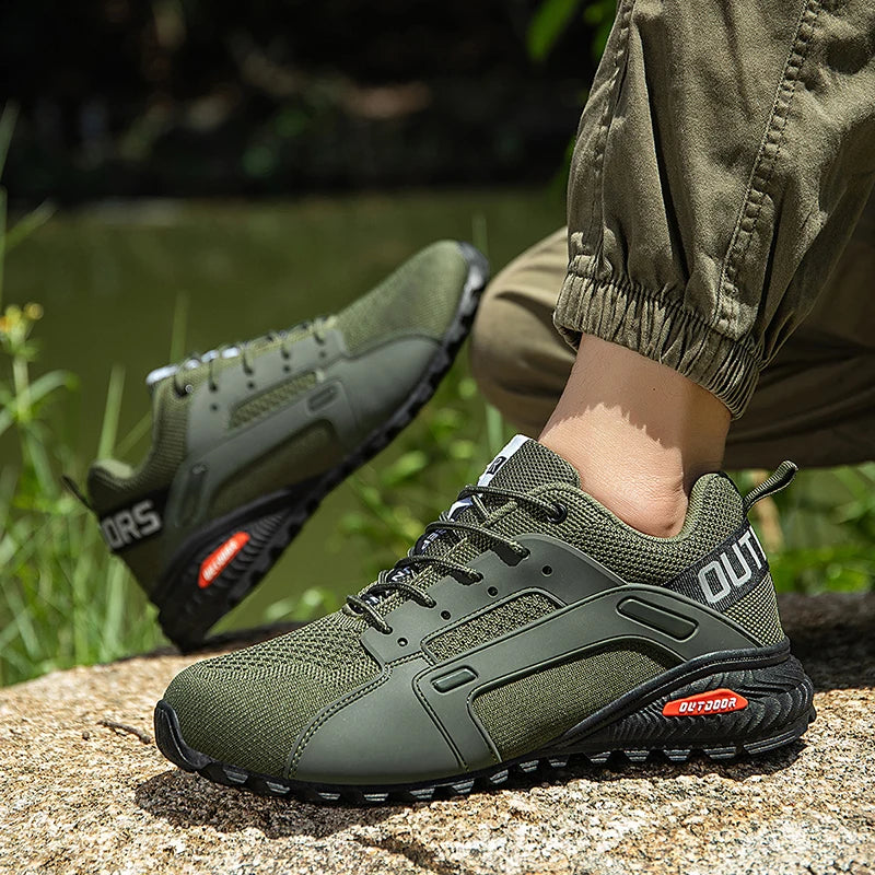 Sapatos de caminhada respiráveis masculinos sapatos esportivos ao ar livre botas de treinamento tático caminhadas e caça sapatos esportivos táticos