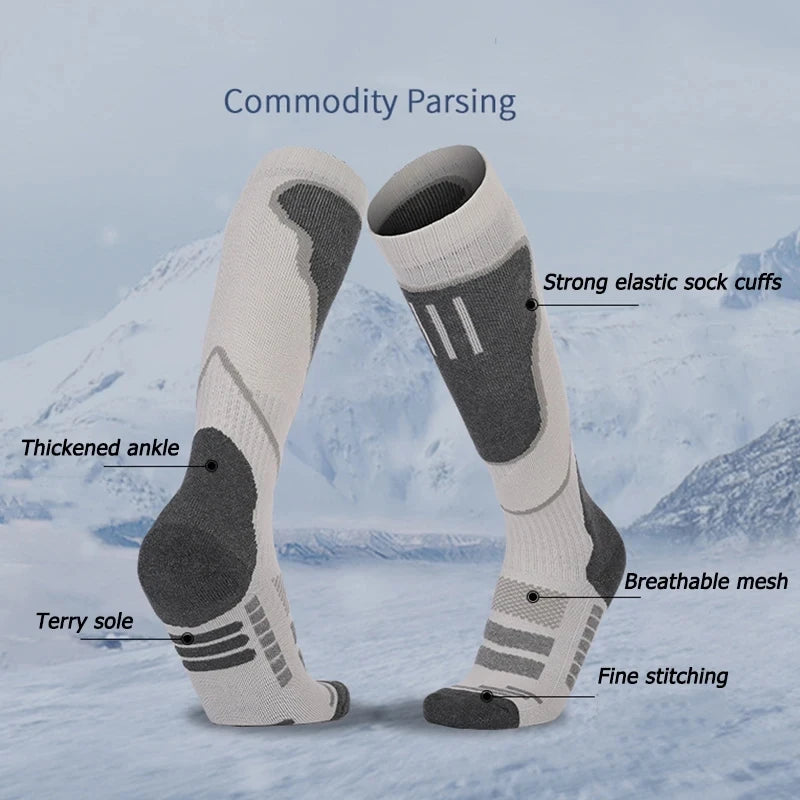 1 par de meias térmicas de lã merino das mulheres dos homens inverno longo quente meias de compressão para esqui caminhadas snowboard escalada esportes meias