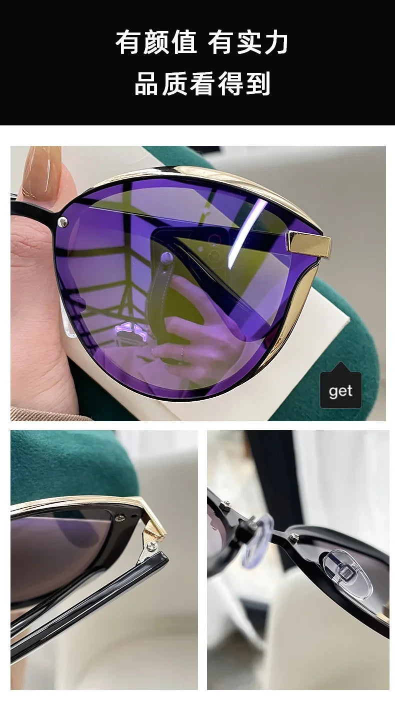 Óculos de Sol Retro Redondo Estilo Gato — Feminino, Elegante e com Proteção UV400