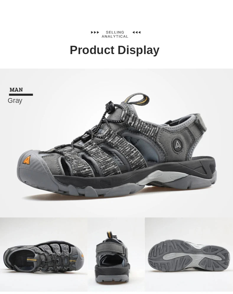 HUMTTO-Sandálias Outdoor Respiráveis para Homens, Sapatos de Caminhada, Sapatos de Água, Praia, Acampamento, Escalada, Aqua Sneaker, HT-710445A, Verão