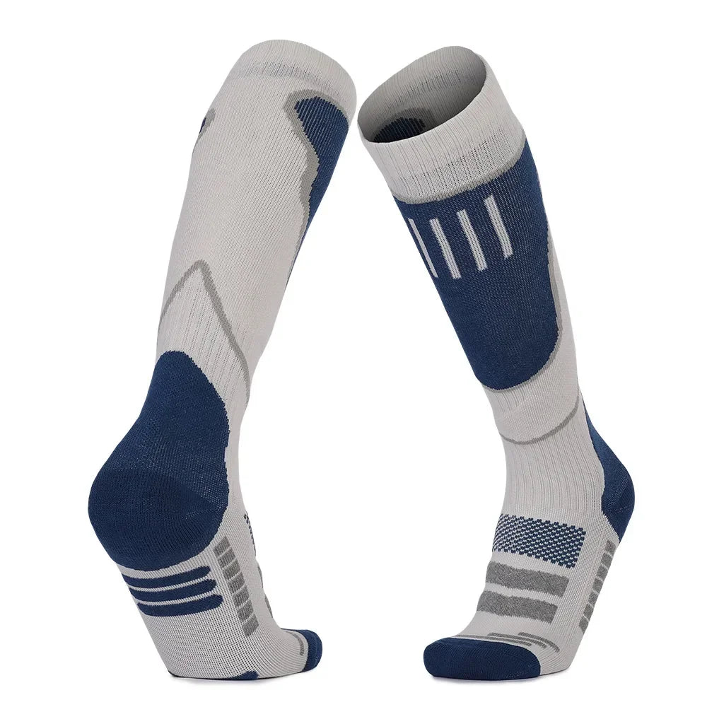 Meia Merino Wool Compressão Longa Quentinha — Térmica para Ski, Trilha, Snowboard e Esportes de Inverno