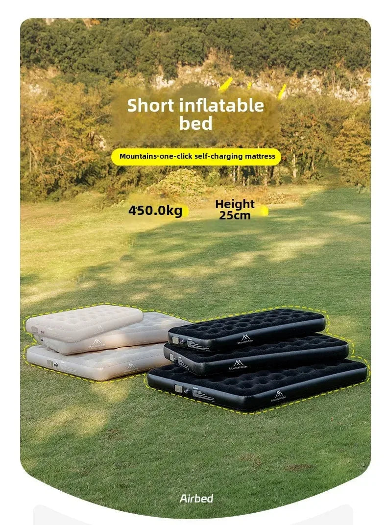Colchão Inflável para Camping MOUNTAINHIKER 2025, Colchão de Ar para Glamping em PVC, Cama de Camping para 1/3 Pessoas com Bomba Embutida
