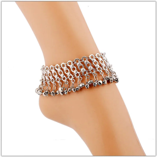 Novo vintage multi-camada sinos tornozelo pulseira pé jóias boho verão praia descalço sandálias encantos tornozeleira acessórios femininos