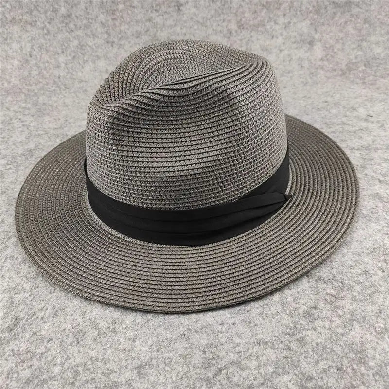 Chapéu Fedora Panamá Premium de Palha 54-62cm Dobrável Unissex Proteção UV para Viagens de Verão