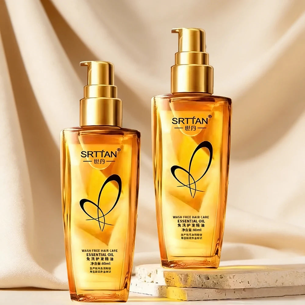 Sérum Capilar de Argan em Spray — Óleo Leve para Pontas Duplas, Cabelos Crespos e Ressecados