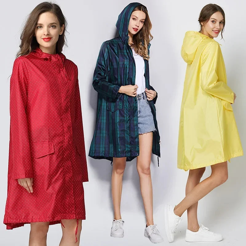 Waterproof Windproof Hooded Light Raincoat for Women and Men, Ponchos Jacket Cloak for Tourist Outdoor Hiking