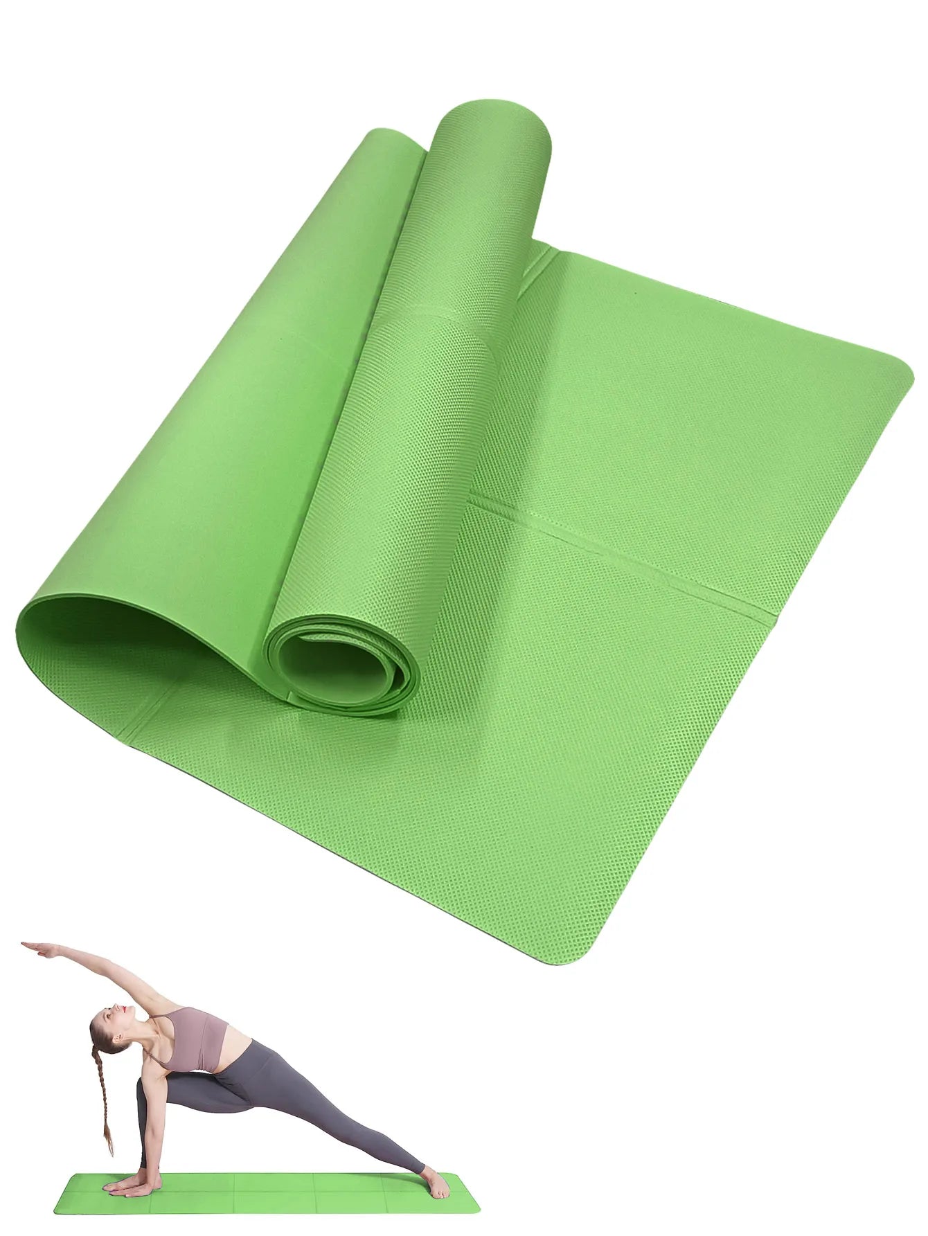 Tapete de Yoga e Pilates Antiderrapante — EVA 173x61cm em 3 Espessuras e 6 Cores