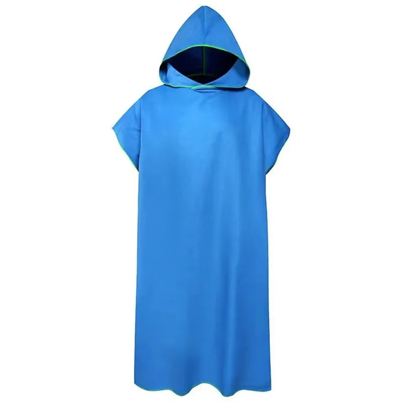 Toalha de Banho de Microfibra com Capuz para Adultos, Toalha de Praia de Secagem Rápida e Absorvente, Robe Vestível com Mangas