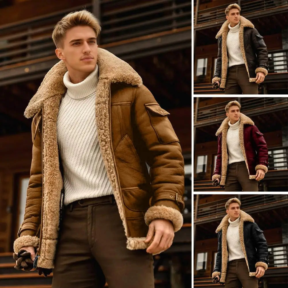 Jaqueta de Lã Vintage Masculina Quentinha — Estilo Casual e Conforto para o Inverno