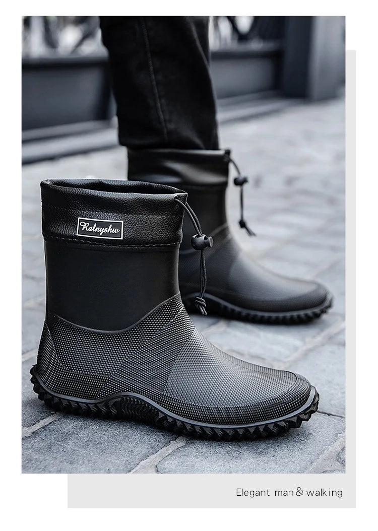 Botas de chuva curtas masculinas roupas de trabalho ao ar livre sapatos impermeáveis femininos de cano baixo leve antiderrapante botas de chuva de praia
