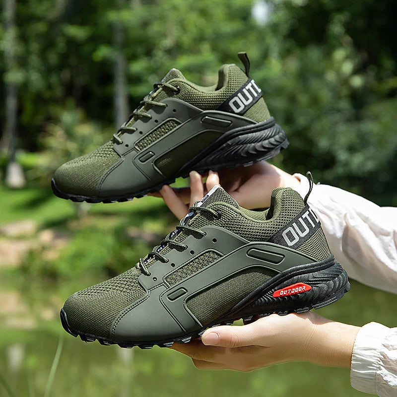 Sapatos de caminhada respiráveis masculinos sapatos esportivos ao ar livre botas de treinamento tático caminhadas e caça sapatos esportivos táticos