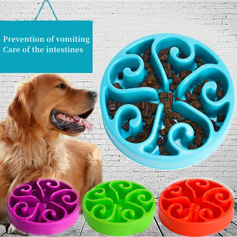 Tigela de Alimentação Lenta para Cães — Antiderrapante, Anti-Gulpe, Ecológica em 10 Cores