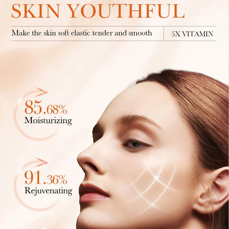 Sérum Facial de Vitamina C Coreano — 5 Funções: Hidratação, Brilho, Poros Reduzidos e Reparação