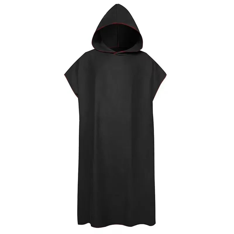 Toalha de Banho de Microfibra com Capuz para Adultos, Toalha de Praia de Secagem Rápida e Absorvente, Robe Vestível com Mangas