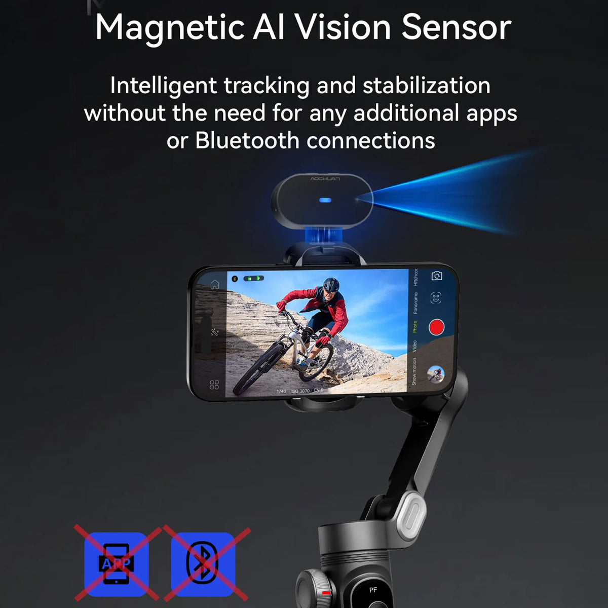 Estabilizador Gimbal 3 Eixos com Rastreamento Facial — iPhone e Android