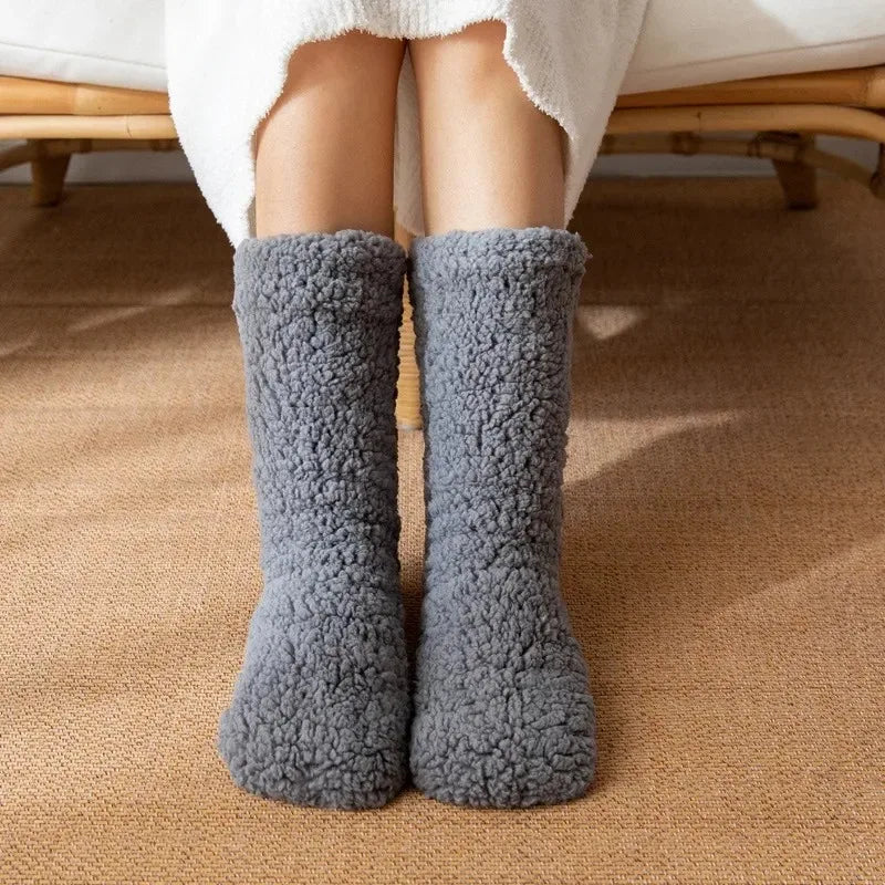 Thickened Winter Women Thermal Cashmere Socks Floor Socks Men's Carpet Home Plus Socks Velvet Sleep Socks Slippers Leg Cover
