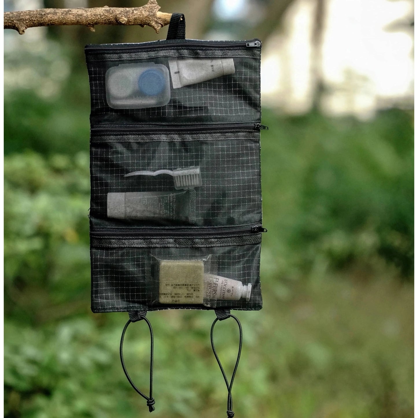 Organizador de produtos de higiene pessoal ultraleve HODRGEAR UHMWPE Gridstop |   Bolsa de malha enrolada de 35g |   Zíperes YKK |   Caminhadas e armazenamento EDC UL GEAR