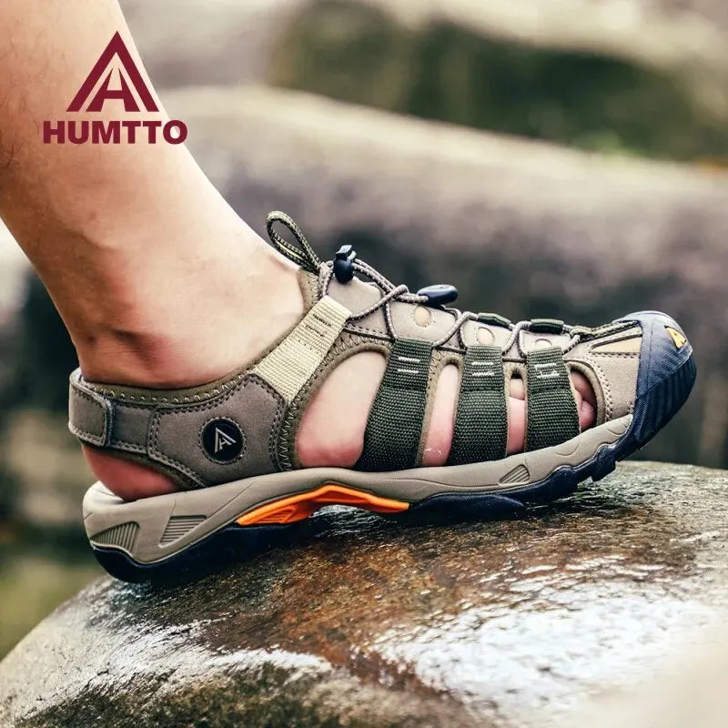 HUMTTO-Sandálias Outdoor Respiráveis para Homens, Sapatos de Caminhada, Sapatos de Água, Praia, Acampamento, Escalada, Aqua Sneaker, HT-710445A, Verão