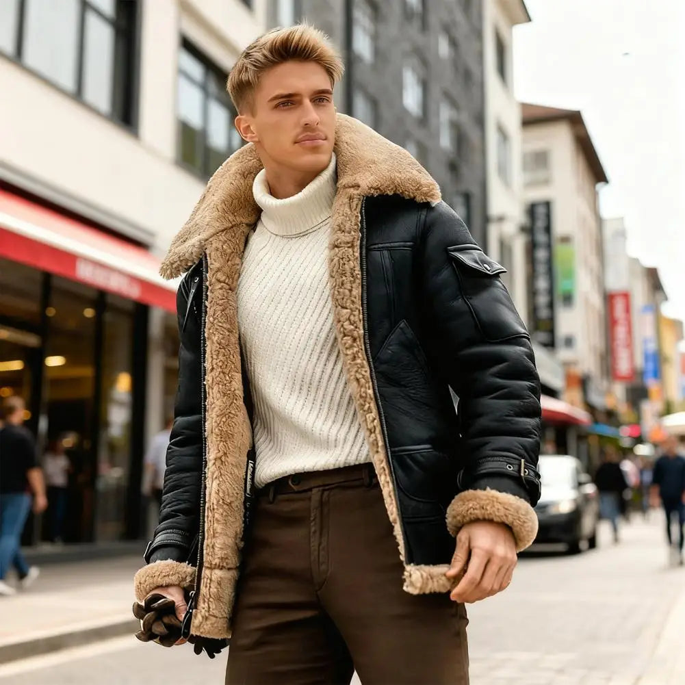 Jaqueta de Lã Vintage Masculina Quentinha — Estilo Casual e Conforto para o Inverno