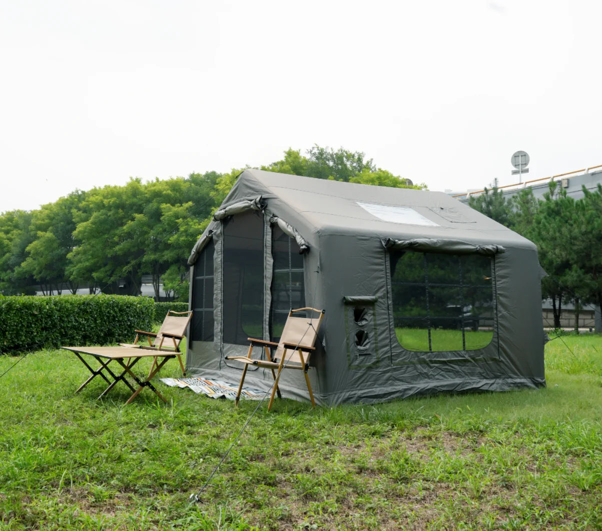 Airo: Barraca de Glamping Impermeável e à Prova de Vento (Índice 3000mm), Cáqui, Abertura Automática Rápida, 4 Estações, Cabana Oxford - Lançamento Quente!