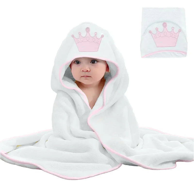 Toalha de Banho para Bebê com Capuz — 100% Algodão Macio, Absorvente e Lavável na Máquina