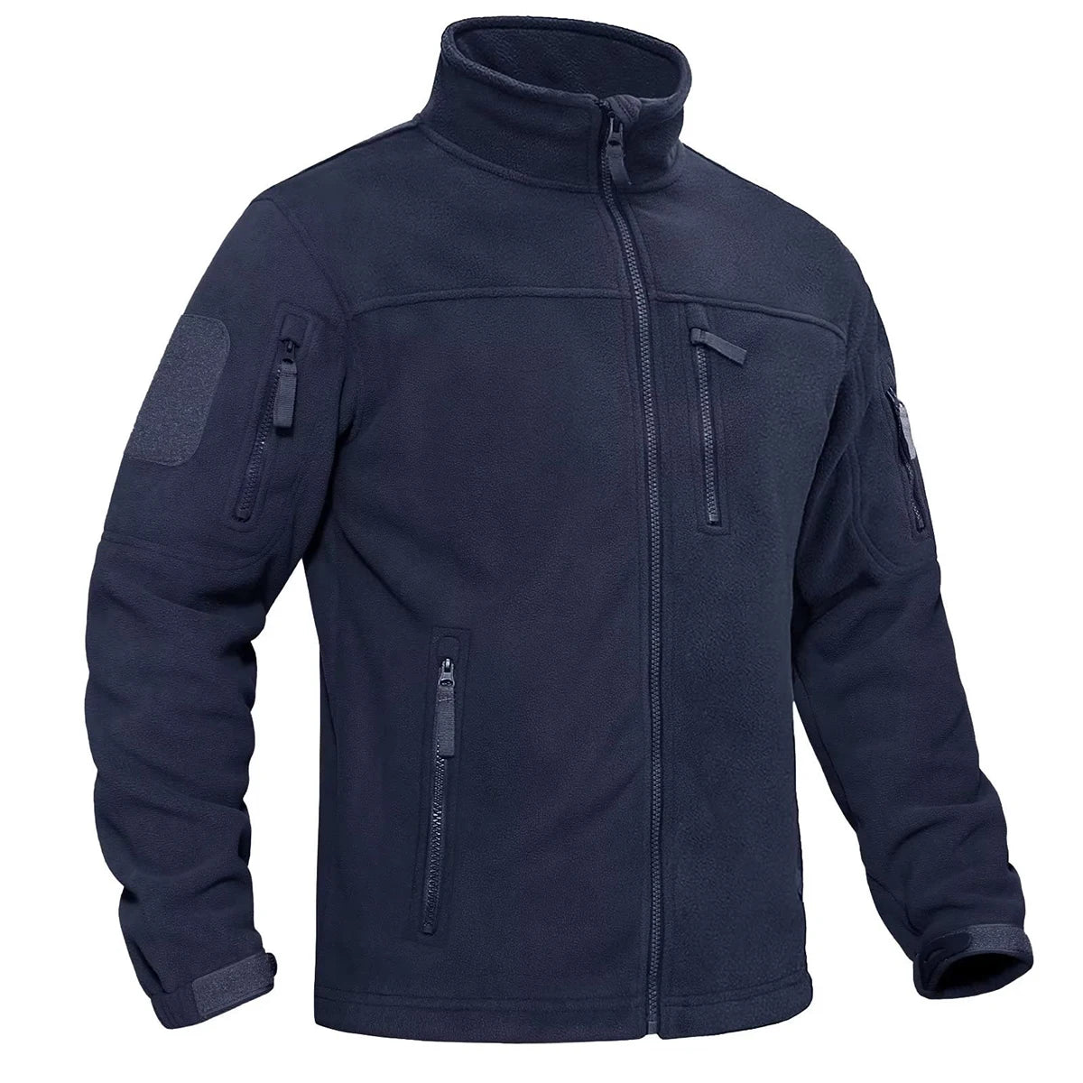 Tacvasen jaqueta de lã masculina, casaco macio e quente à prova de vento com zíper completo, vários bolsos com zíper, caminhadas, trabalho ao ar livre, corta-vento