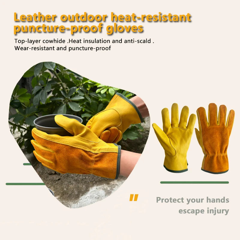 Luvas de acampamento, luvas com isolamento térmico, luvas resistentes ao desgaste e à facadas para jardinagem e montanhismo, luvas táticas,