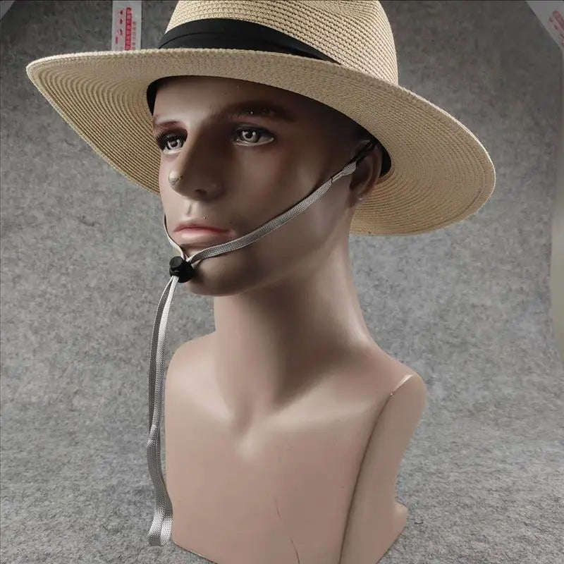 Chapéu Fedora Panamá Premium de Palha 54-62cm Dobrável Unissex Proteção UV para Viagens de Verão