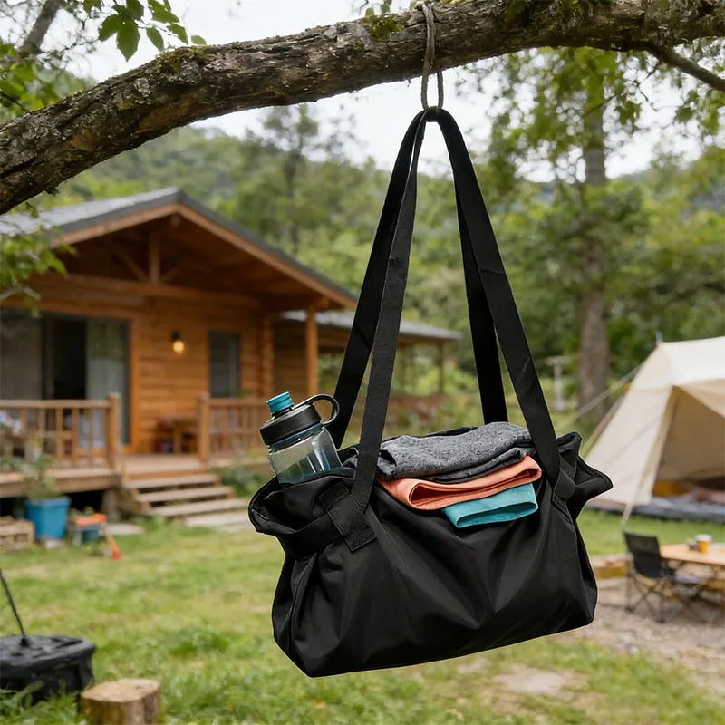 Bolsa Organizadora de Viagem Dobável e Resistente — Grande Capacidade para Camping, Passeios e Piquenique
