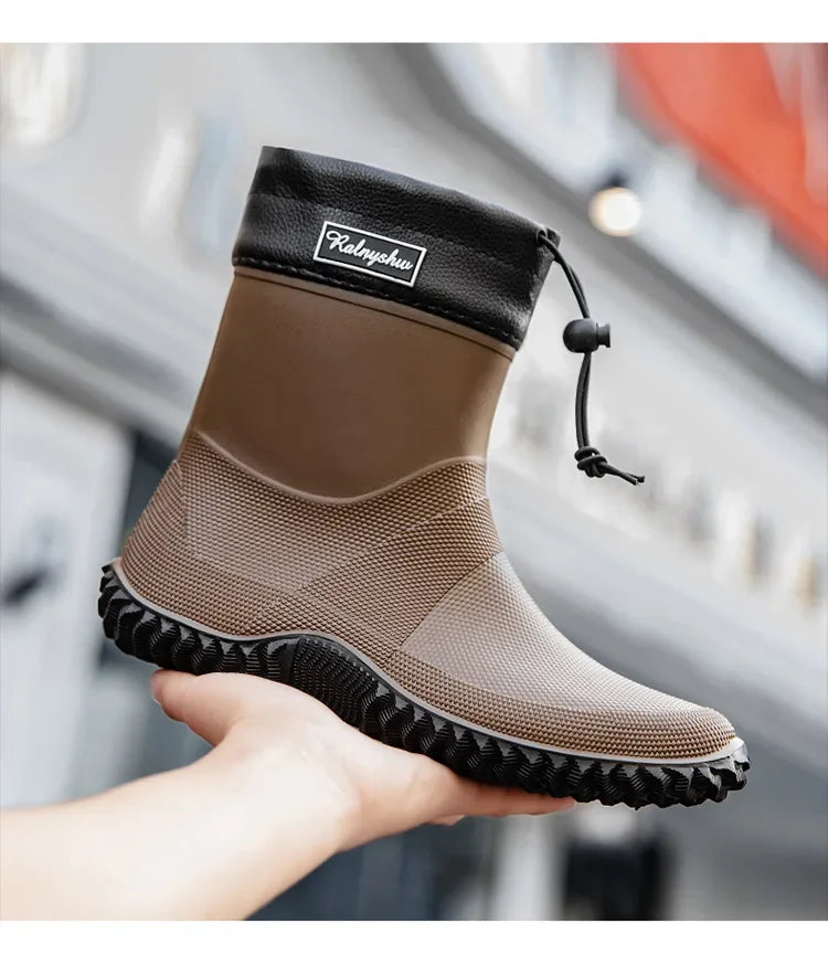 Botas de chuva curtas masculinas roupas de trabalho ao ar livre sapatos impermeáveis femininos de cano baixo leve antiderrapante botas de chuva de praia