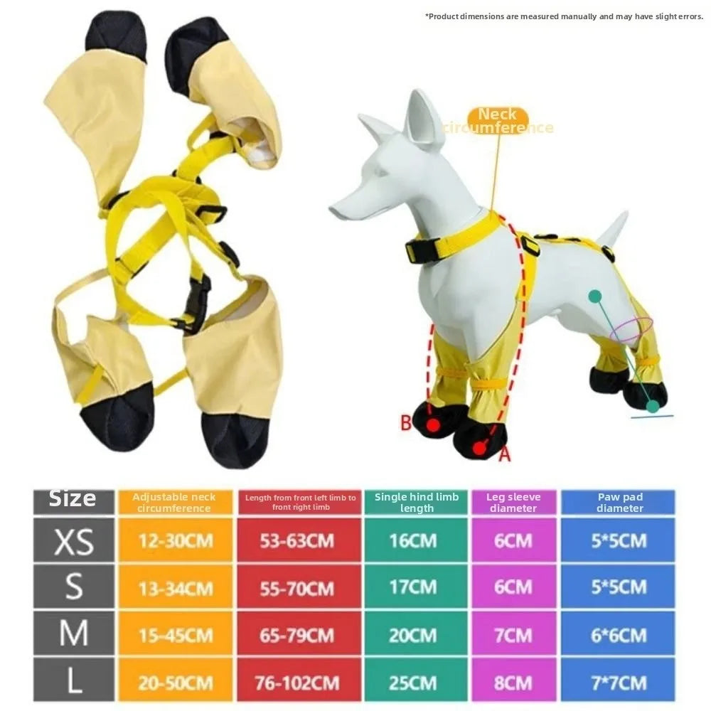 Botas de Chuva Impermeáveis para Cães, Protetor de Patas Ajustável e à Prova de Sujeira, Respirável, com Alça Auxiliar Antiderrapante para Dias Chuvosos