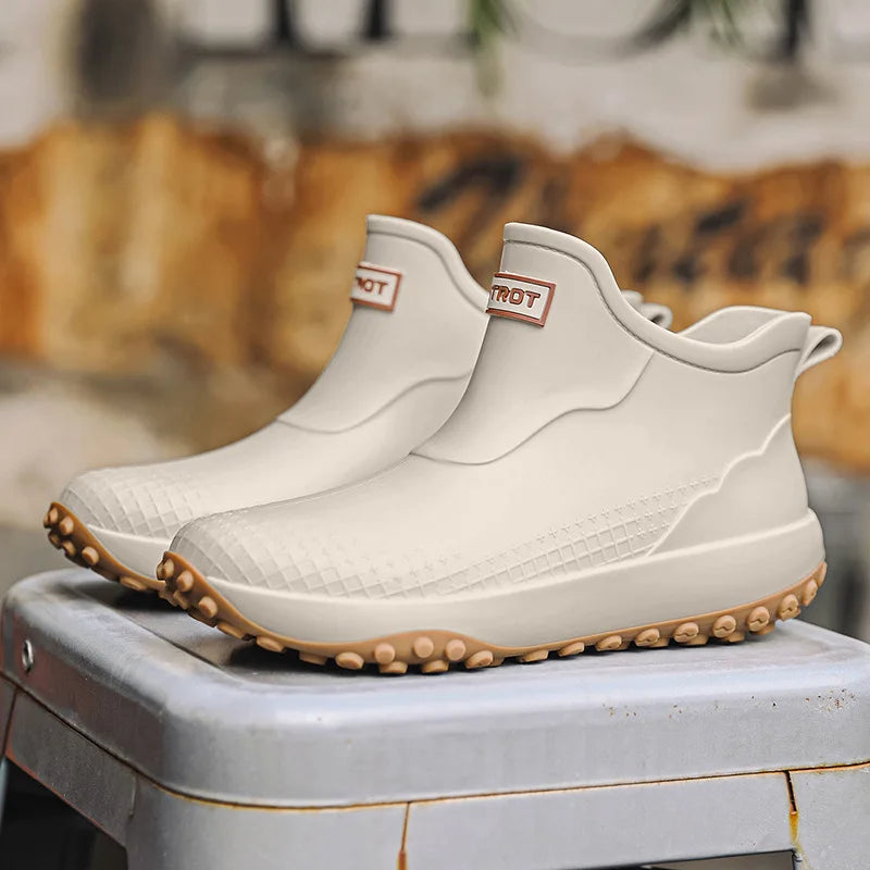 Botas de Chuva Unissex Impermeáveis Cano Curto Antiderrapantes de Borracha Leves para Jardim e Trabalho com Forro Removível para Uso Externo
